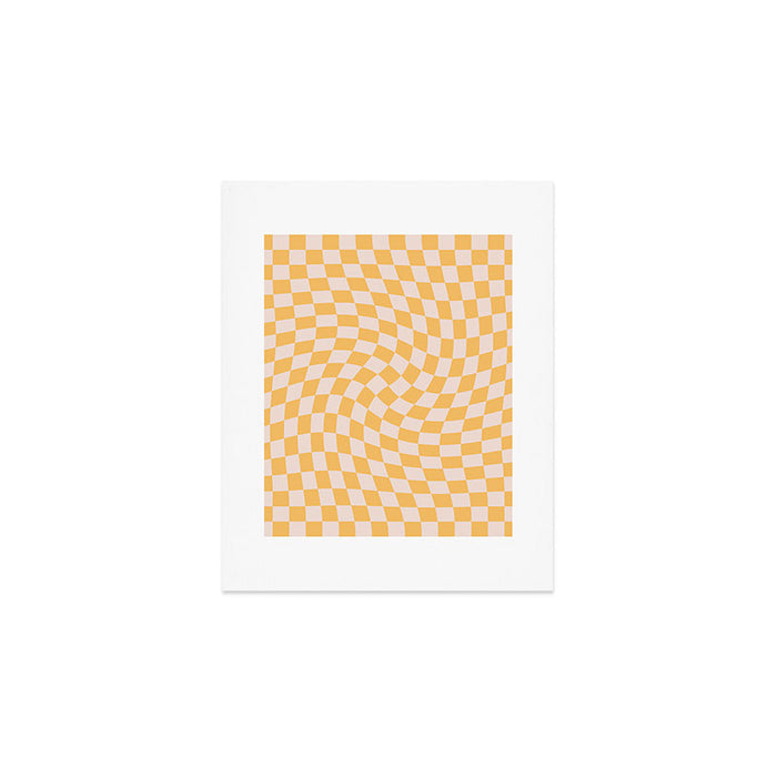 Check I - Yellow Twist â Checkerboard Print Art Print Gallery Image 1