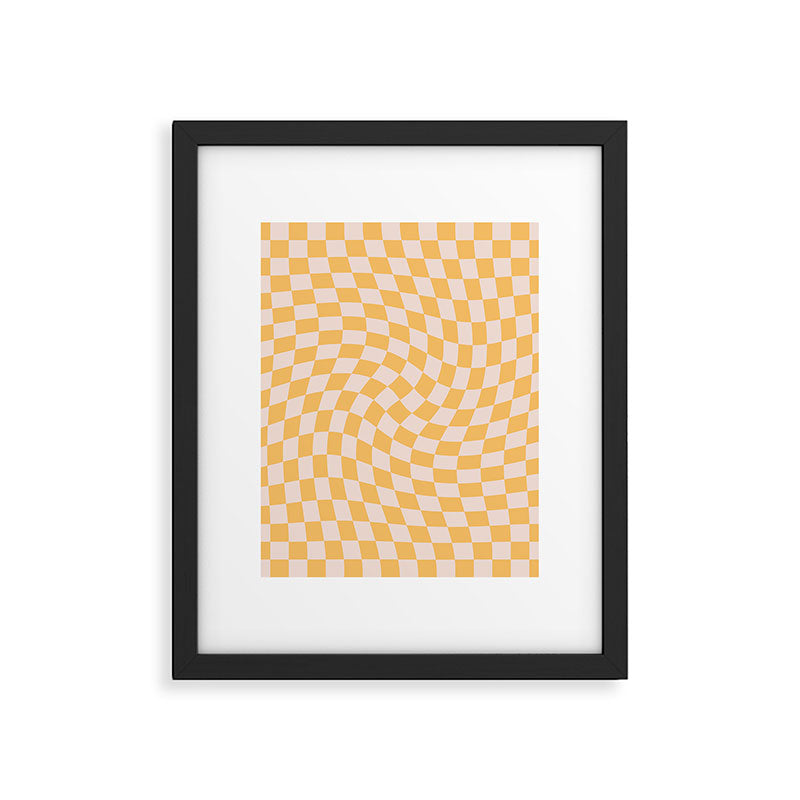 Check I - Yellow Twist â Checkerboard Print Framed Art Print Gallery Image 6