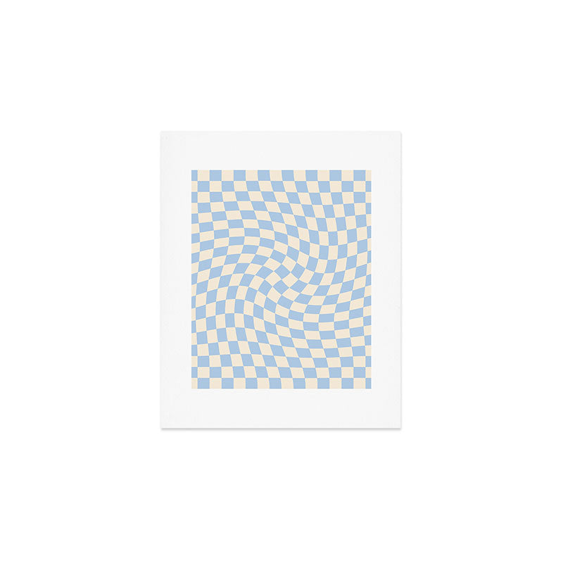 Check - Baby Blue Twist â Checkerboard Print Art Print Gallery Image 1