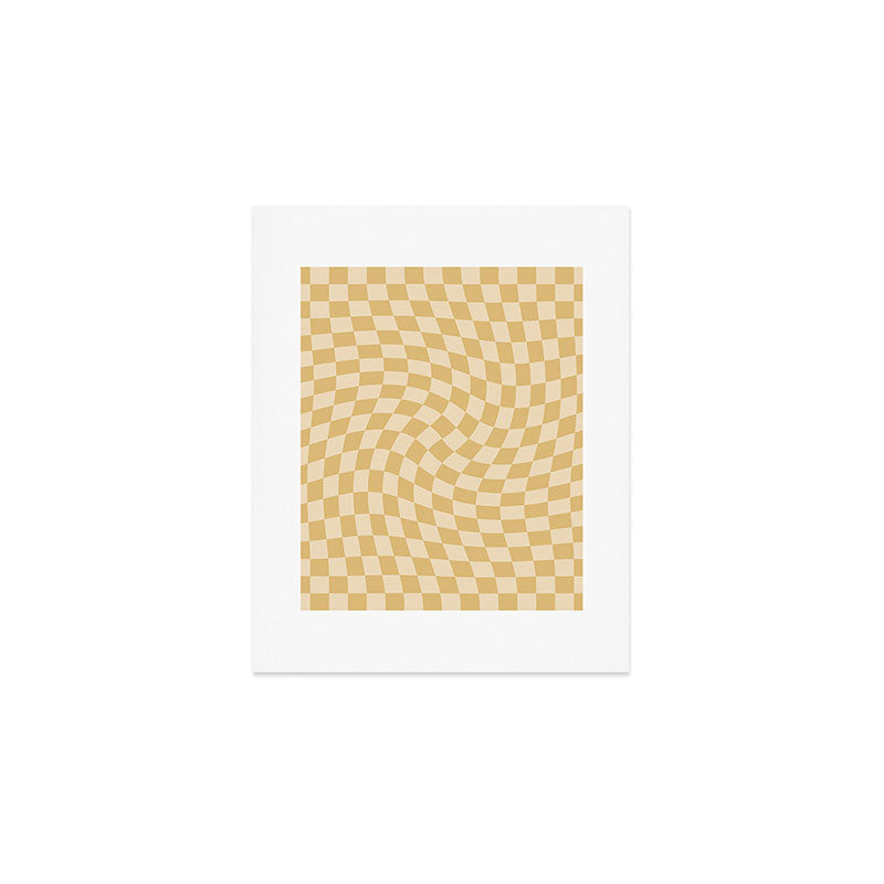 Check III - Mustard Twist â Checkerboard Print Art Print Gallery Image 1