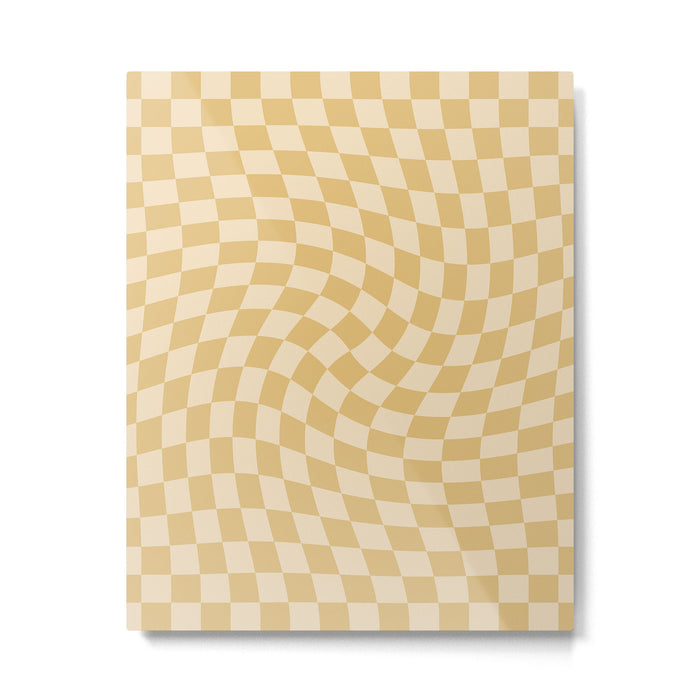 Check III - Mustard Twist â Checkerboard Print Metal Print Gallery Image 1