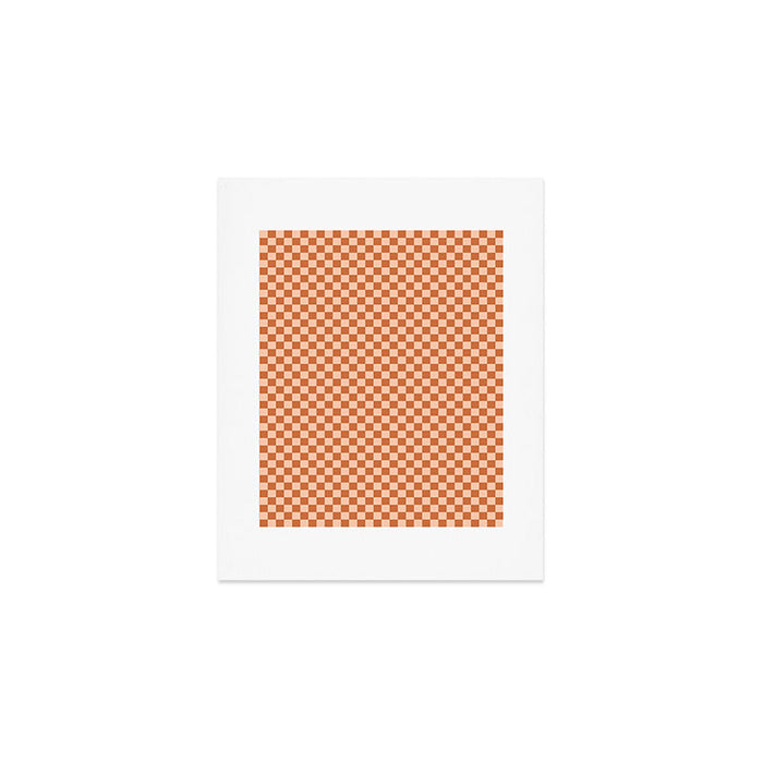 Check IV - Orange â Checkerboard Print Art Print Gallery Image 1