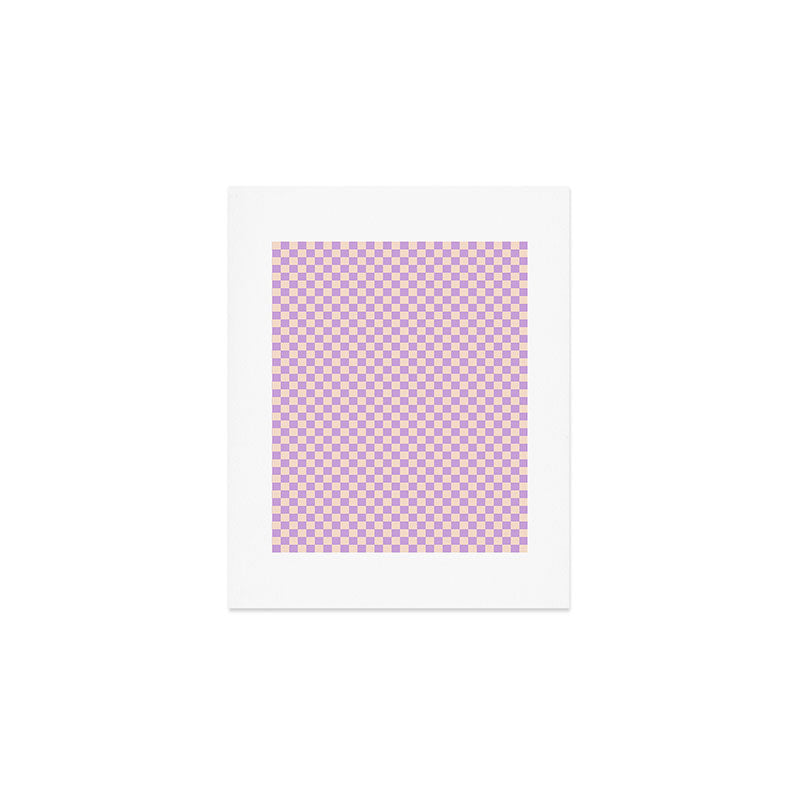Check V - Lilac â Checkerboard Print Art Print Gallery Image 1