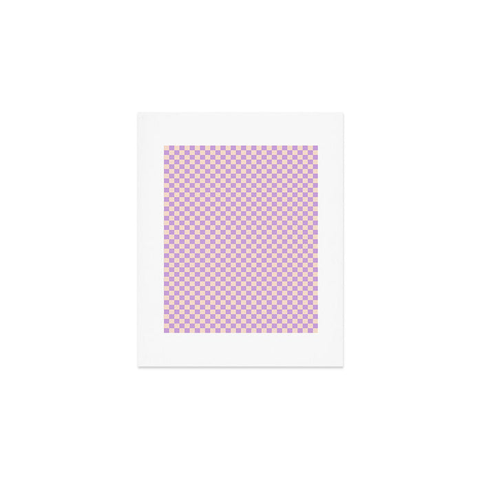 Check V - Lilac â Checkerboard Print Art Print Gallery Image 1