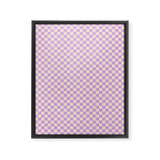 Check V - Lilac â Checkerboard Print Framed Canvas Print Gallery Image 8