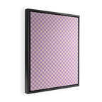 Check V - Lilac â Checkerboard Print Framed Canvas Print Gallery Image 2