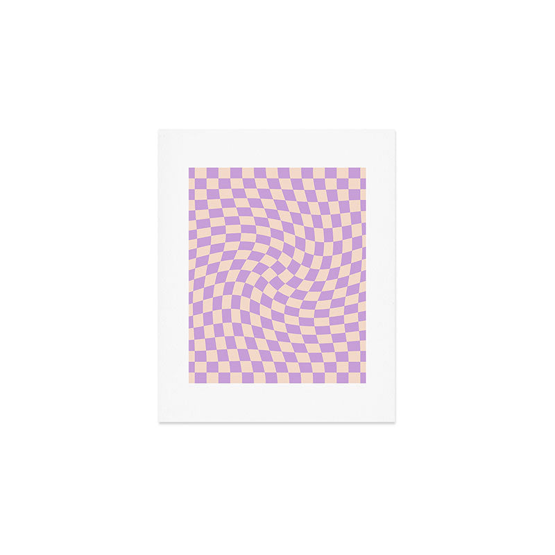 Check V - Lilac Twist â Checkerboard Print Art Print Gallery Image 1