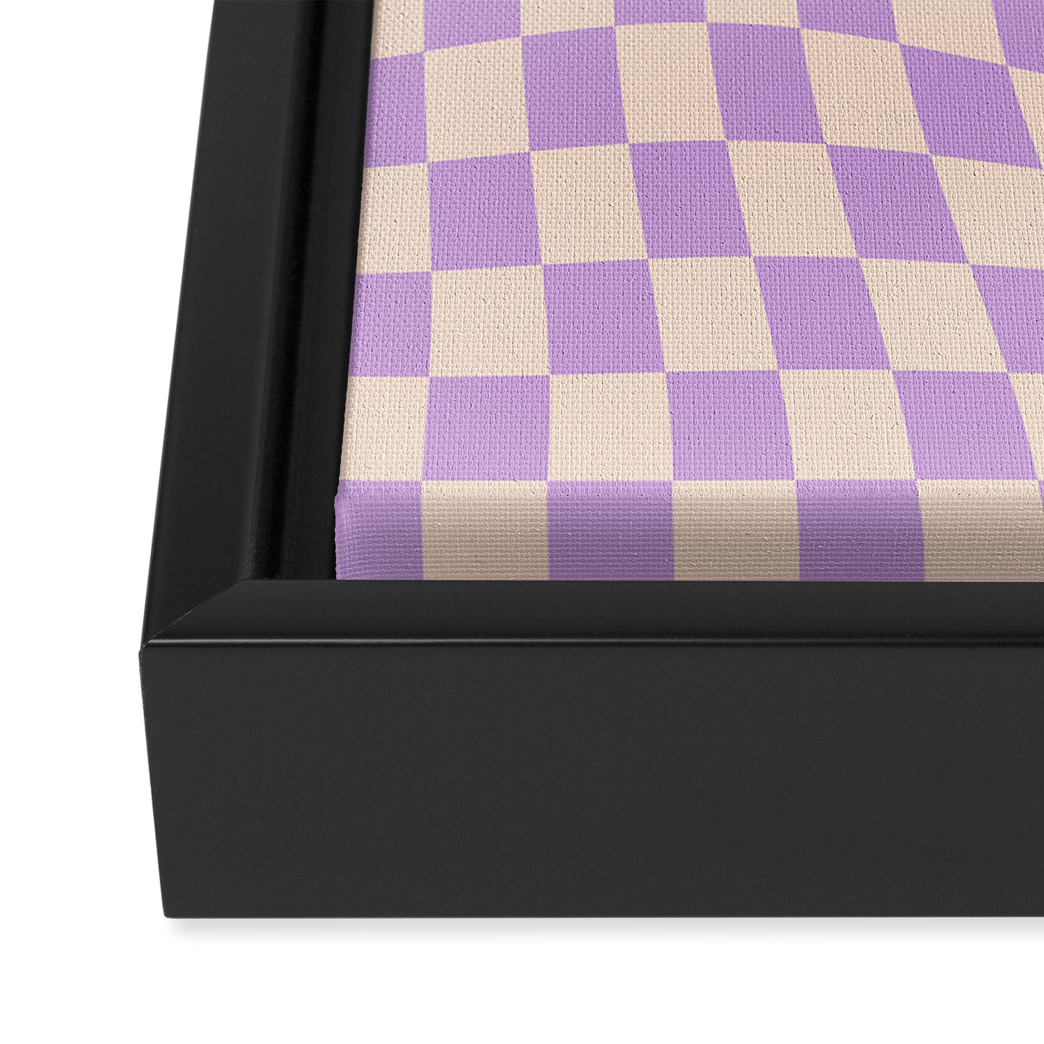 Check V - Lilac Twist â Checkerboard Print Framed Canvas Print Gallery Image 3