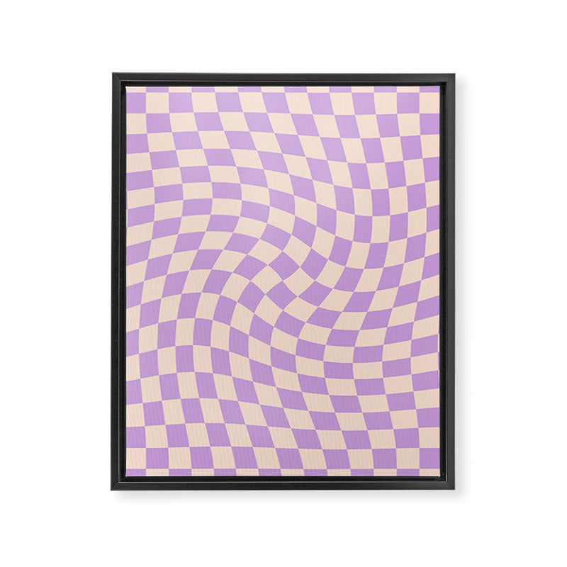 Check V - Lilac Twist â Checkerboard Print Framed Canvas Print Gallery Image 8