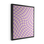 Check V - Lilac Twist â Checkerboard Print Framed Canvas Print Gallery Image 2