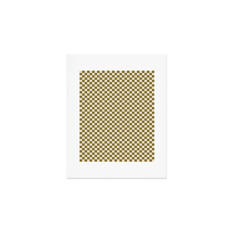 Check VI - Green â Checkerboard Print Art Print Gallery Image 1