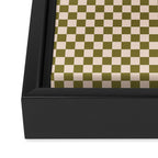 Check VI - Green â Checkerboard Print Framed Canvas Print Gallery Image 3