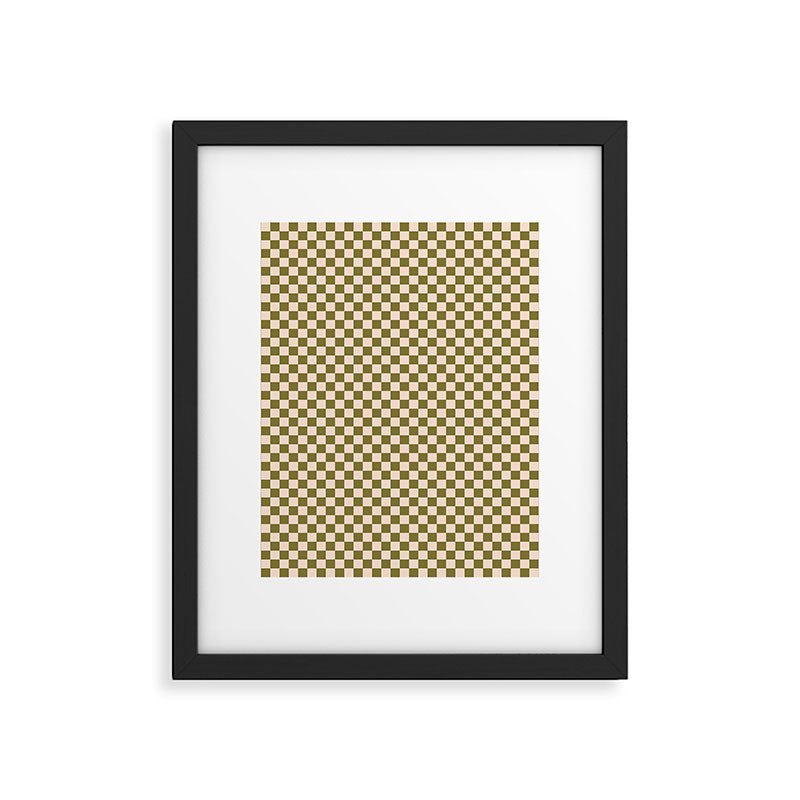 Check VI - Green â Checkerboard Print Framed Art Print Gallery Image 6