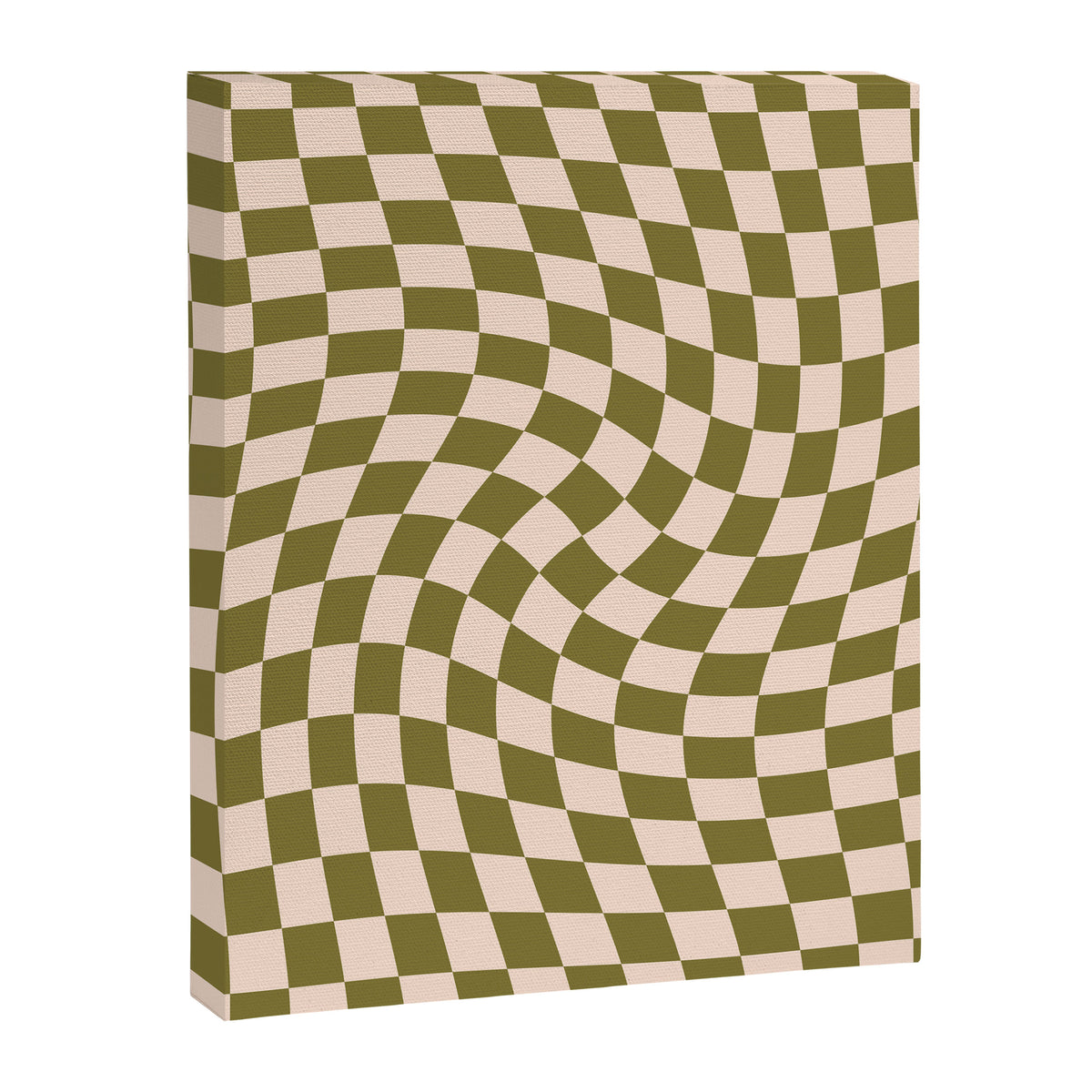 Check VI - Green Twist â Checkerboard Print Canvas Print Gallery Image 8