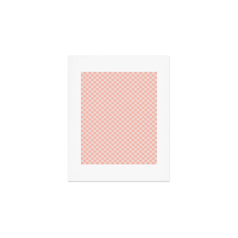 Check VII - Pink â Checkerboard Print Art Print Gallery Image 1