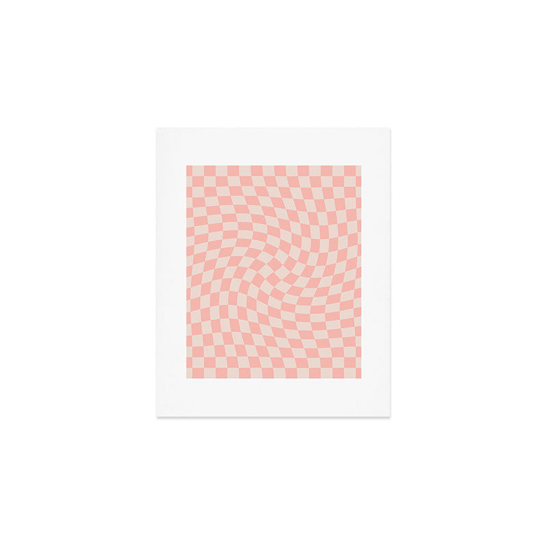 Check VII - Pink Twist â Checkerboard Print Art Print Gallery Image 1
