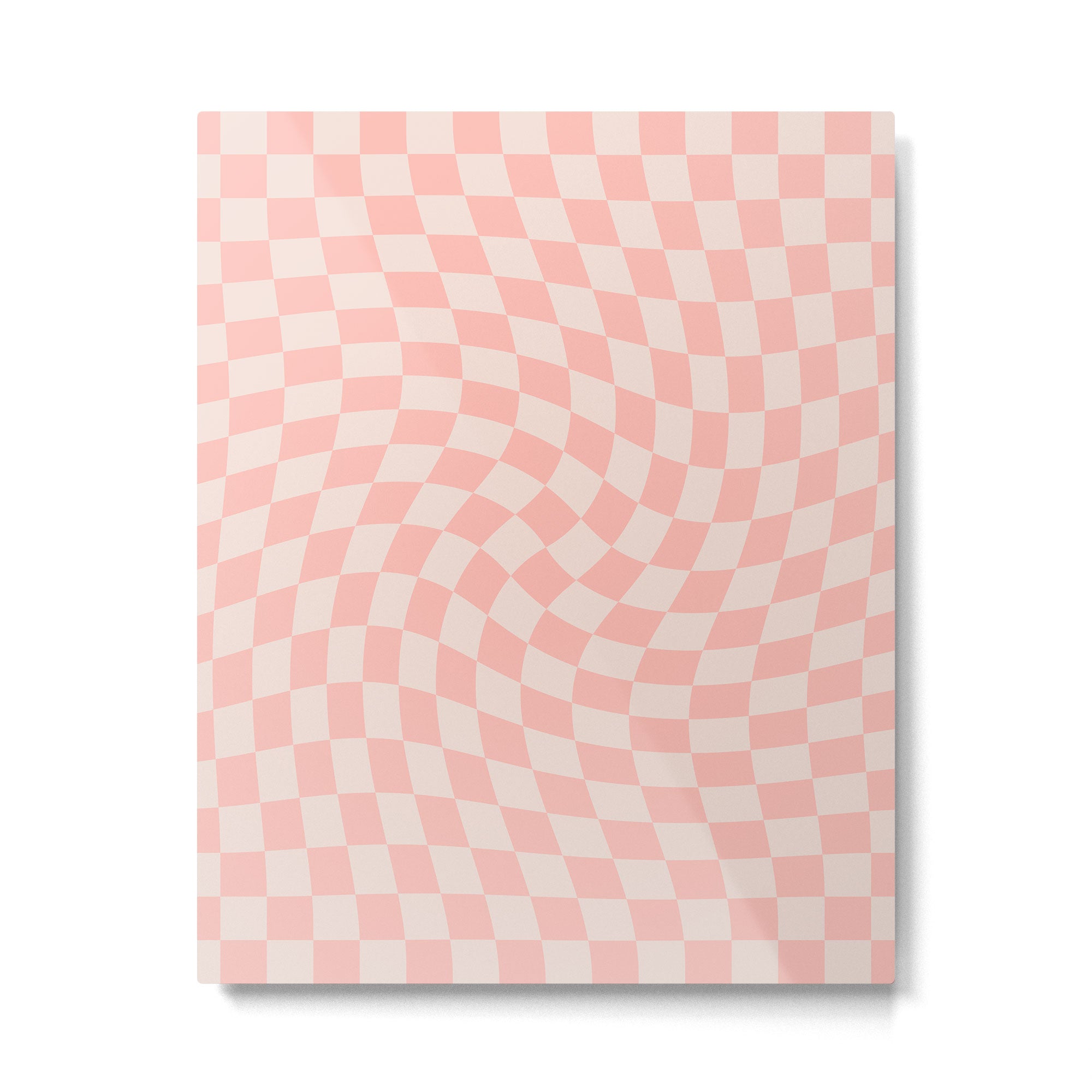 Check VII - Pink Twist â Checkerboard Print Metal Print Gallery Image 6