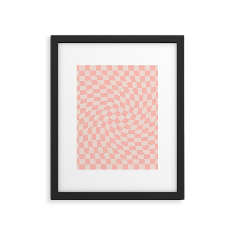 Check VII - Pink Twist â Checkerboard Print Framed Art Print Gallery Image 6