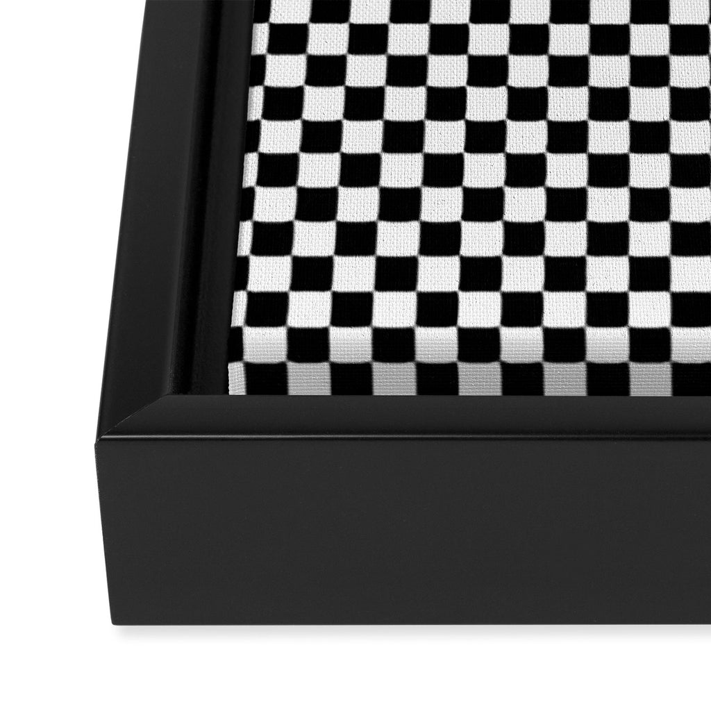 Check VIII - Black â Checkerboard Print Framed Canvas Print Gallery Image 3