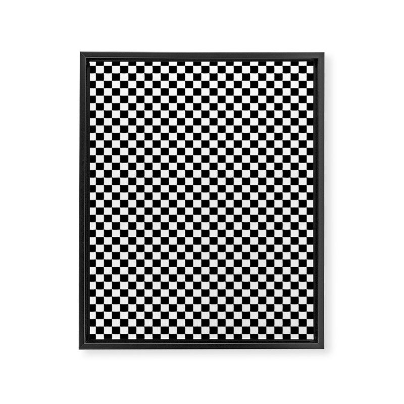 Check VIII - Black â Checkerboard Print Framed Canvas Print Gallery Image 8