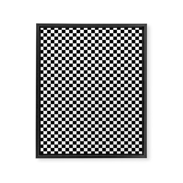 Check VIII - Black â Checkerboard Print Framed Canvas Print Gallery Image 1