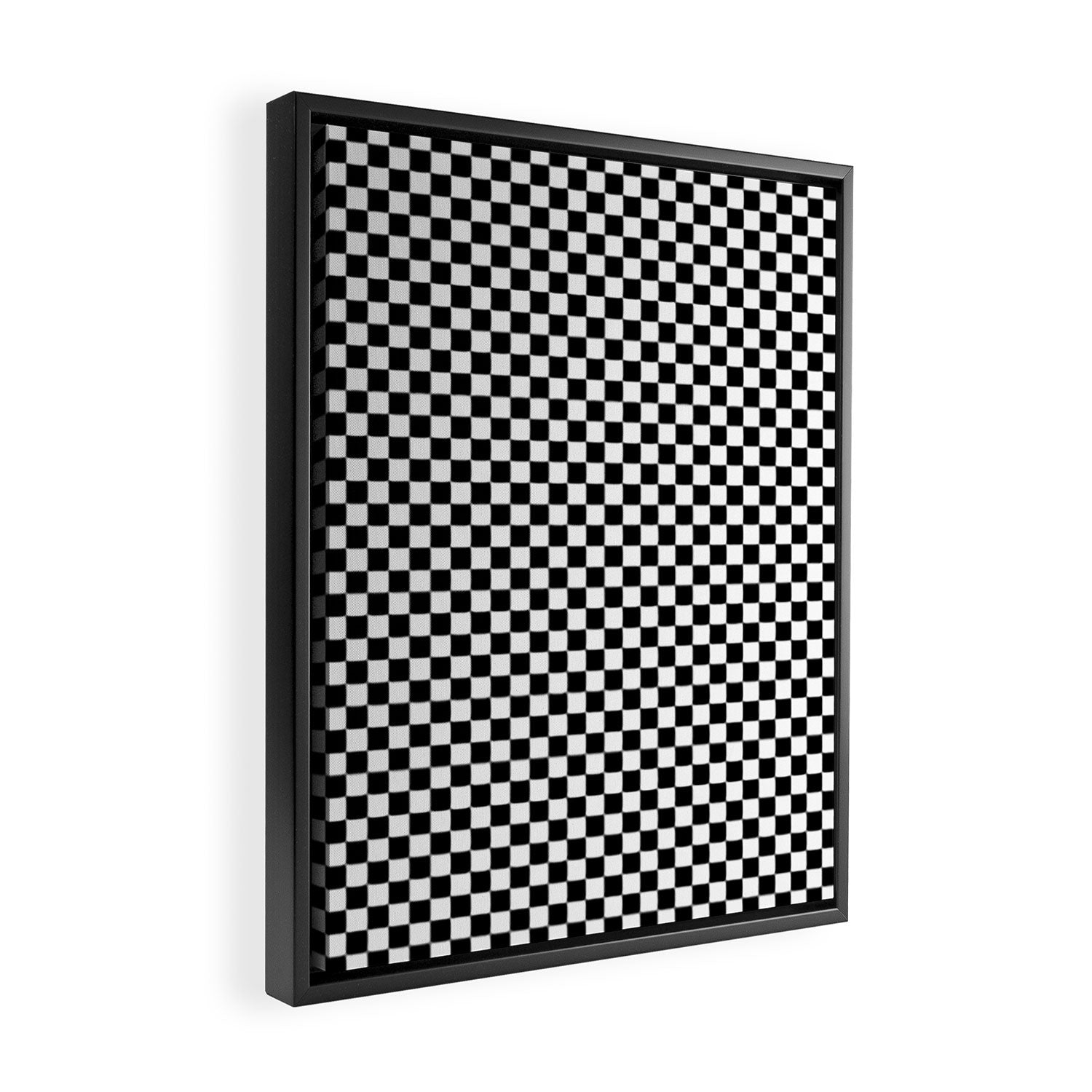Check VIII - Black â Checkerboard Print Framed Canvas Print Gallery Image 2