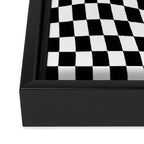 Check VIII - Black Twist â Checkerboard Print Framed Canvas Print Gallery Image 3