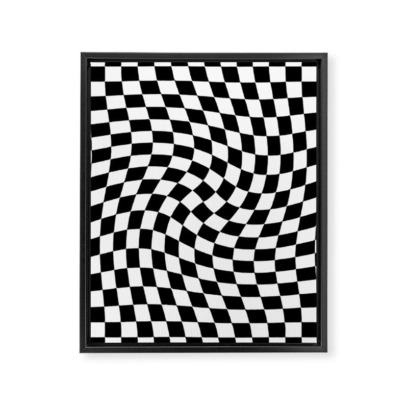 Check VIII - Black Twist â Checkerboard Print Framed Canvas Print Gallery Image 8