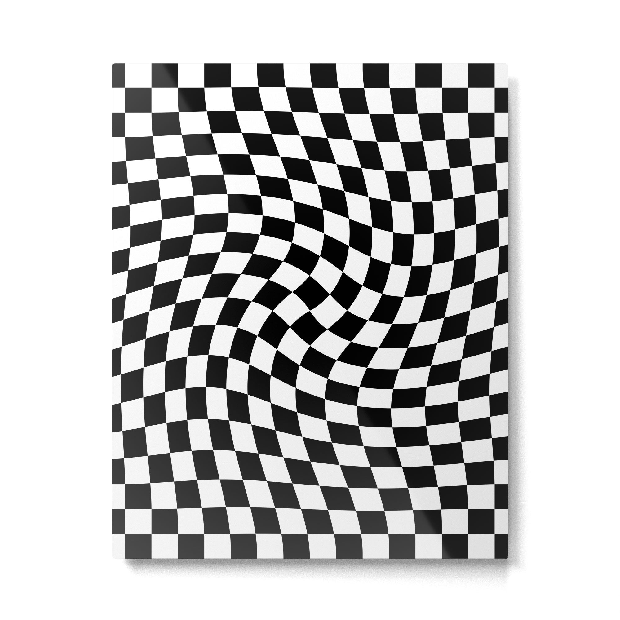 Check VIII - Black Twist â Checkerboard Print Metal Print Gallery Image 6