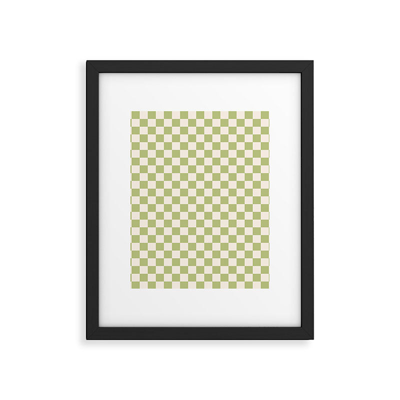 Checked - Matcha Framed Art Print Gallery Image 6