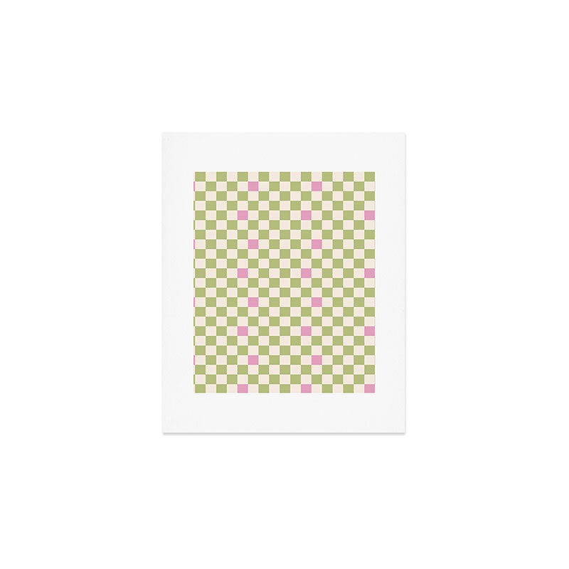 Checked - Strawberries And Mint Art Print Gallery Image 1