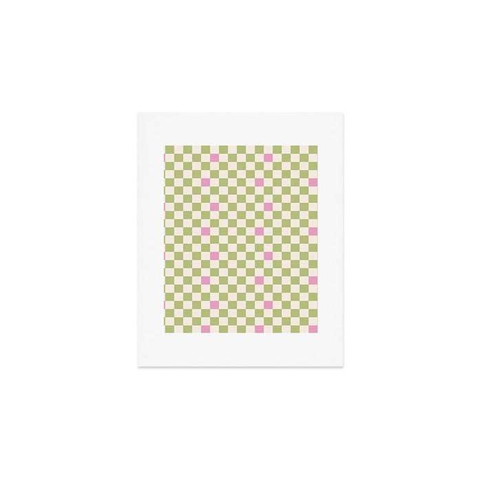 Checked - Strawberries And Mint Art Print Gallery Image 1