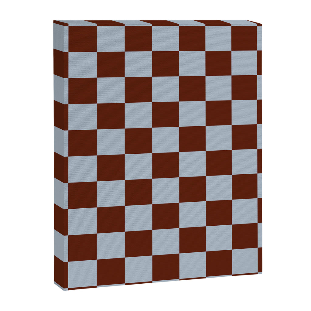 Checkerboard I - Blue Brown Canvas Print Gallery Image 6