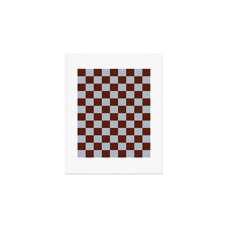 Checkerboard I - Blue Brown Art Print Gallery Image 1