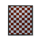 Checkerboard I - Blue Brown Framed Canvas Print Gallery Image 6