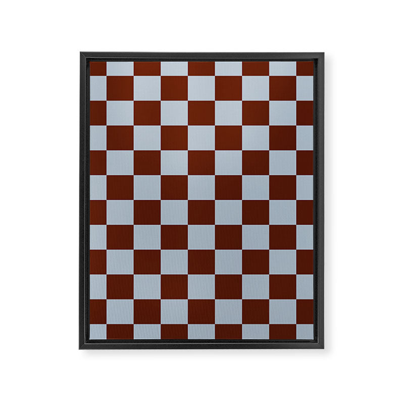 Checkerboard I - Blue Brown Framed Canvas Print Gallery Image 6