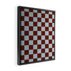 Checkerboard I - Blue Brown Framed Canvas Print Gallery Image 2