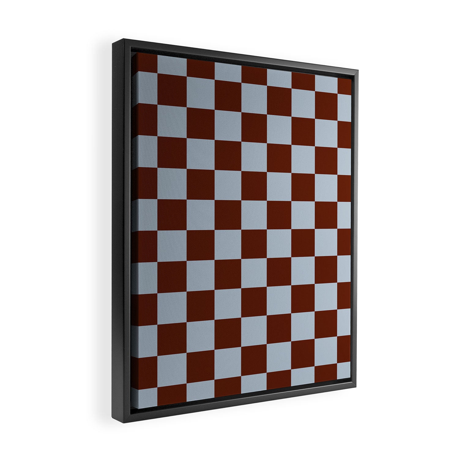 Checkerboard I - Blue Brown Framed Canvas Print Gallery Image 2