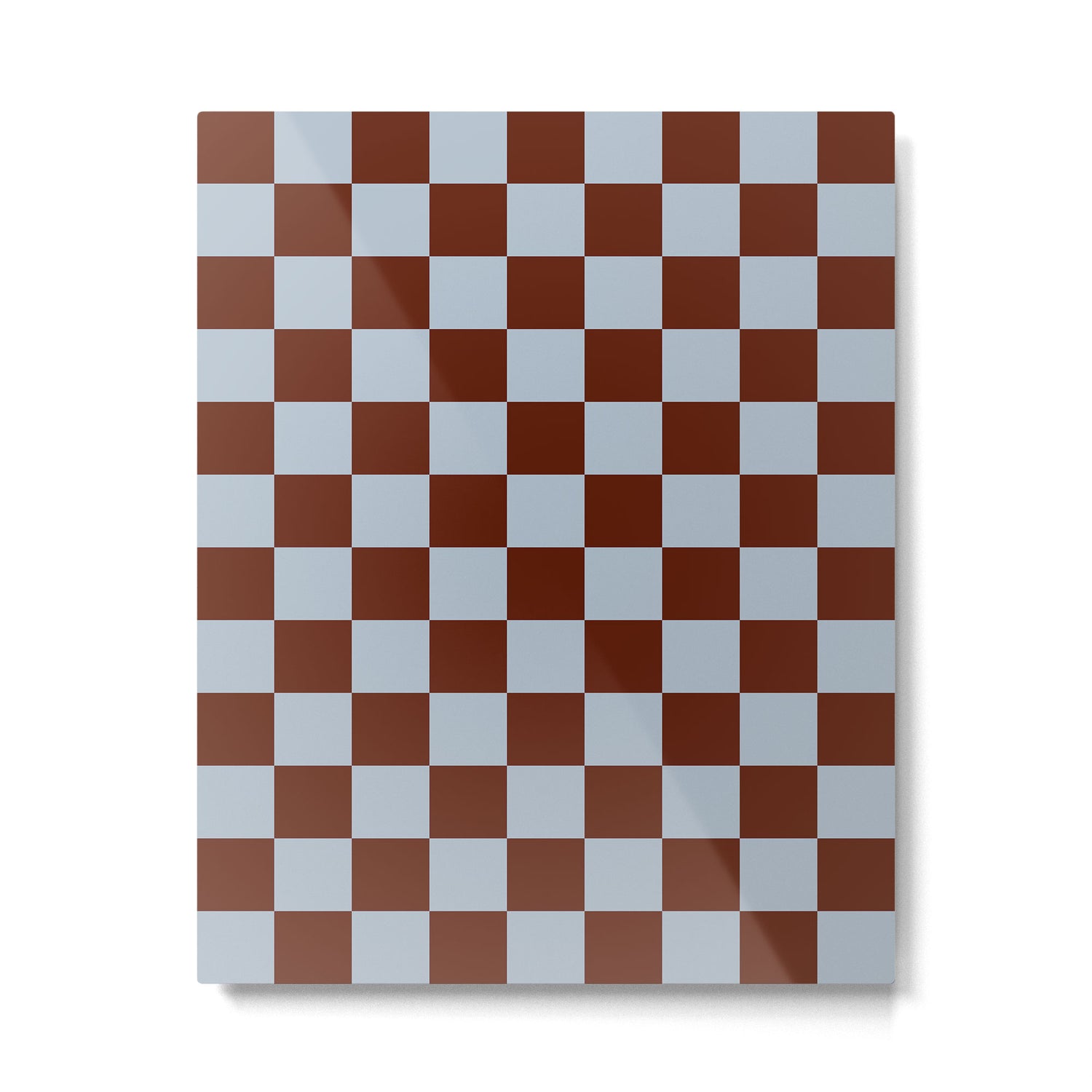 Checkerboard I - Blue Brown Metal Print Gallery Image 4