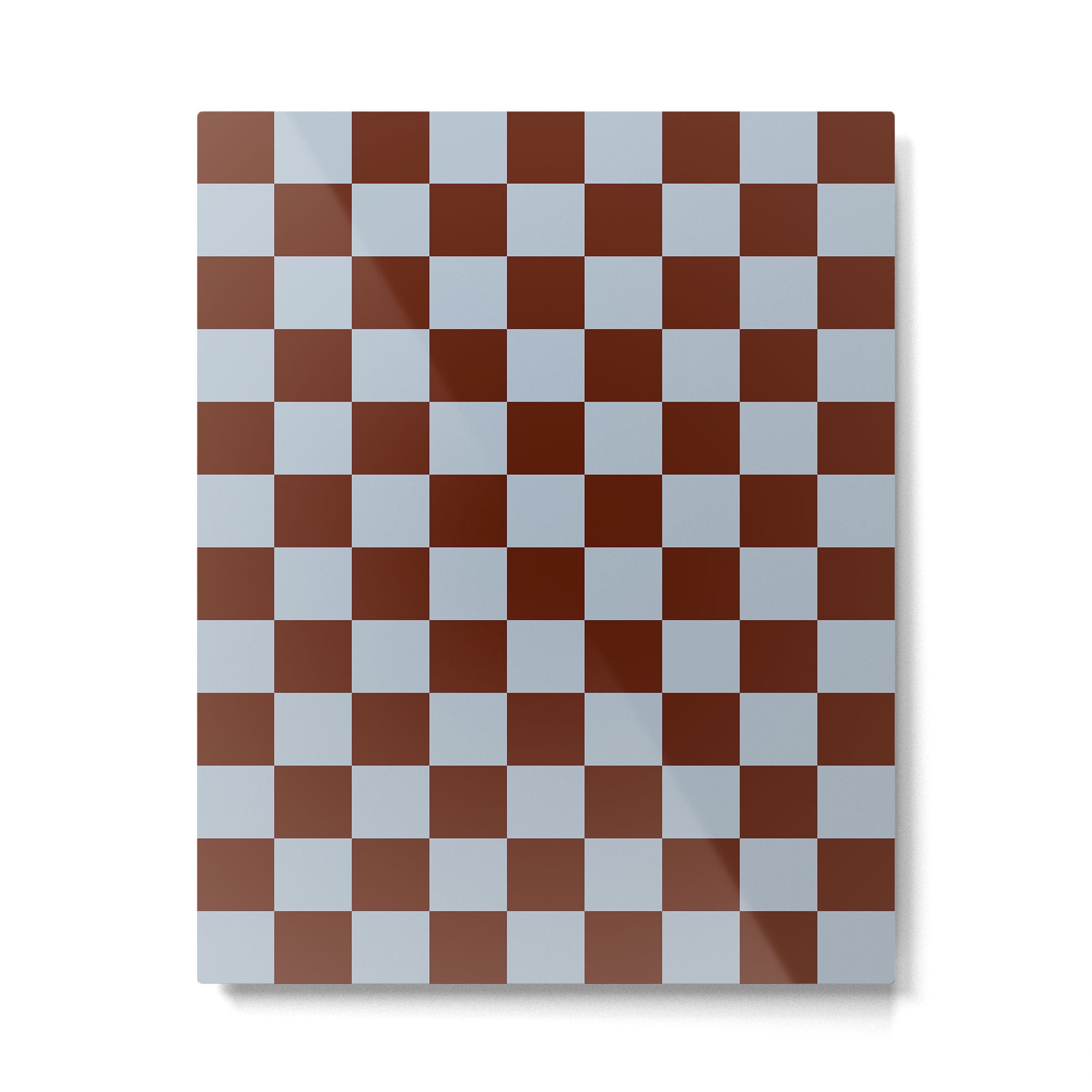 Checkerboard I - Blue Brown Metal Print Gallery Image 4