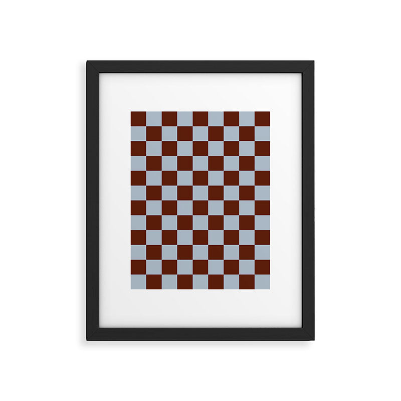 Checkerboard I - Blue Brown Framed Art Print Gallery Image 5