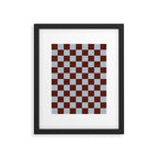 Checkerboard I - Blue Brown Framed Art Print Gallery Image 5