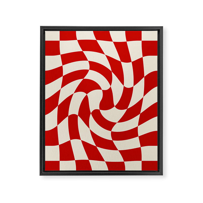 Control - Wavy Checkerboard Framed Canvas Print Gallery Image 1