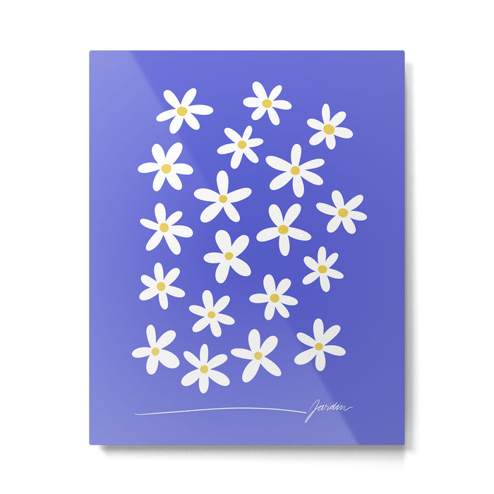 Daisies -- Blue Metal Print Gallery Image 1