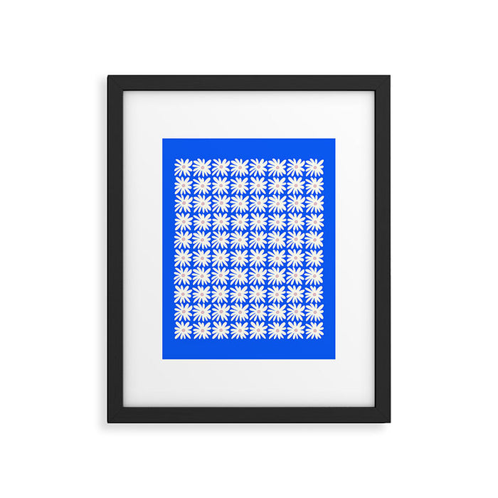 Daisies in Blue Framed Art Print Gallery Image 1