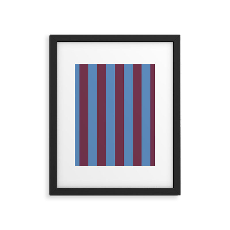 Duo I - Blue and Berry Stripes Framed Art Print Gallery Image 6