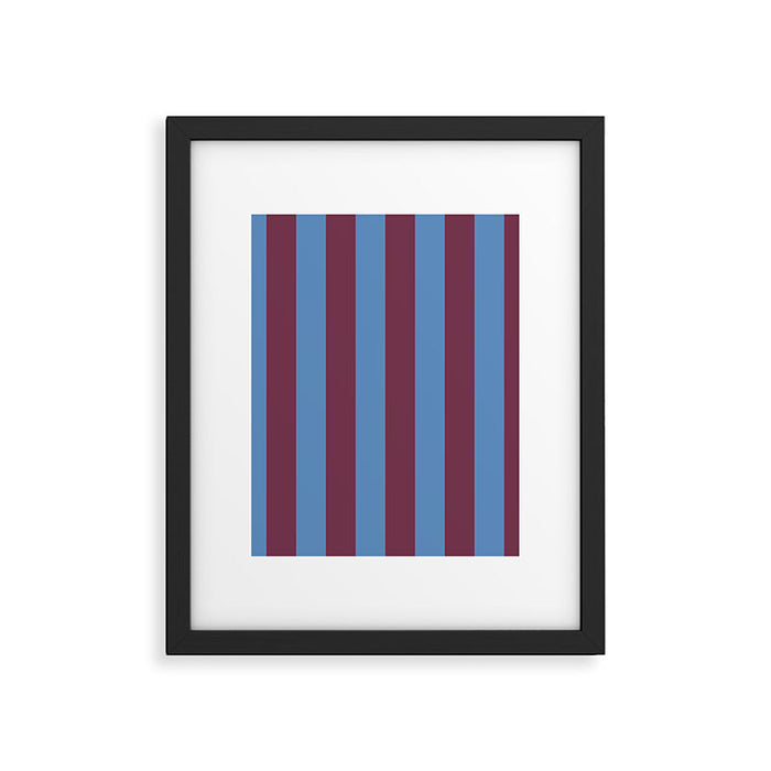 Duo I - Blue and Berry Stripes Framed Art Print Gallery Image 1