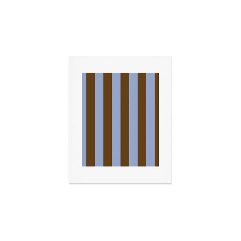 Duo I - Blue and Brown Stripes Art Print Gallery Image 1