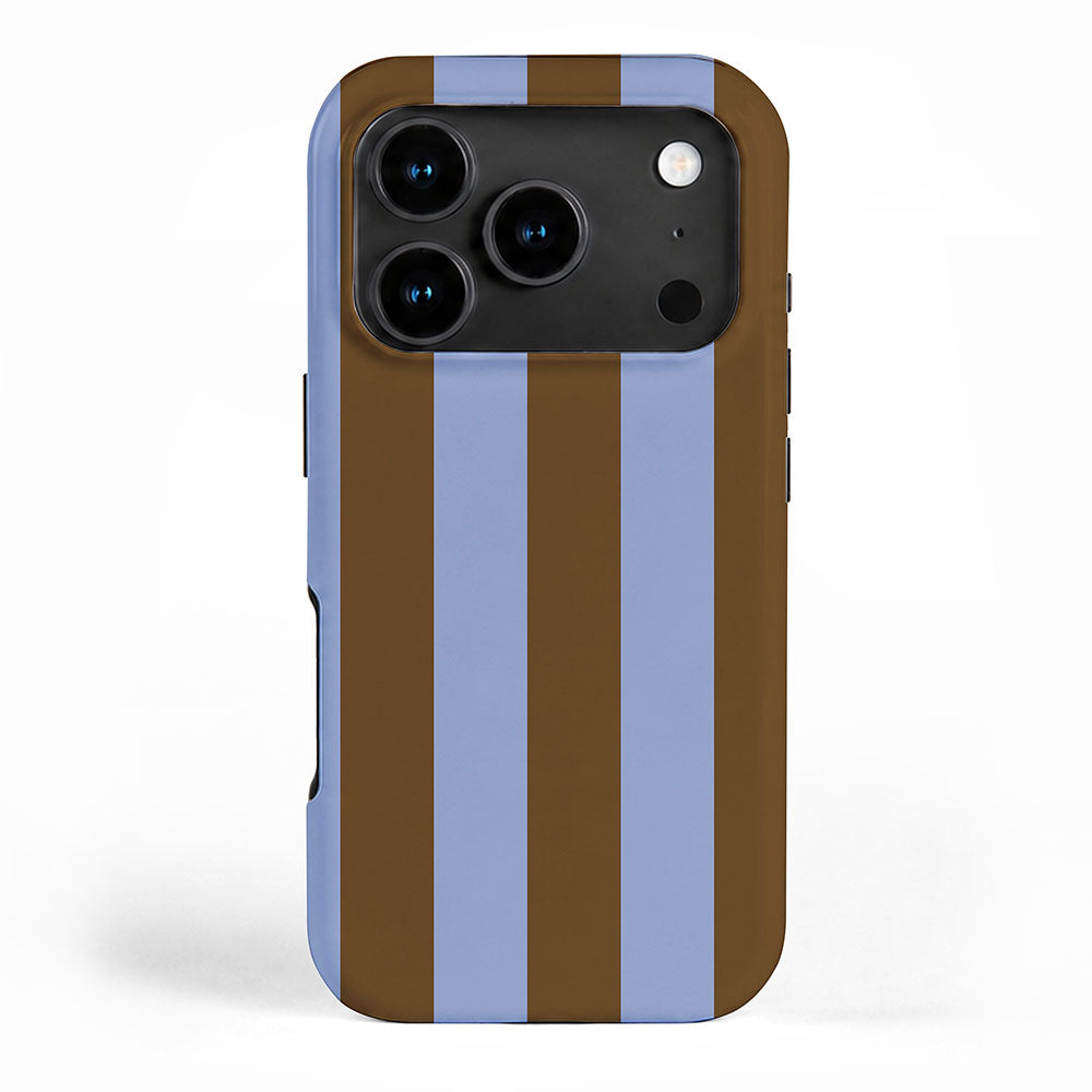 Duo I - Blue and Brown Stripes iPhone Case Gallery Image 1