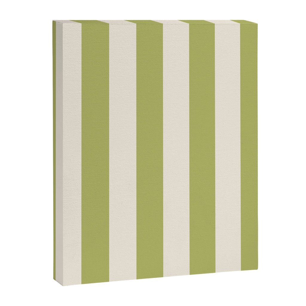 Duo I - Green and Butter Stripes Canvas Print Gallery Image 8